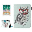 For iPad 9.7 (2018) & iPad 9.7 (2017) & Air 2 / Air Glasses Owl Pattern Horizontal Flip Leather Case with Holder & Wallet & Card Slots & Sleep / Wake-up Function & Pen Slot - 1
