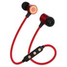 MG-G22 Portable Sports Magnetic Absorption Bluetooth V5.0 Bluetooth Headphones, Support TF Card(Red) - 1