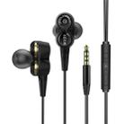 D12 1.2m Wired In Ear 3.5mm Interface Stereo Wire-Controlled HIFI Earphones Dual-motion Loop Running Game Music Headset With Packaging(Black) - 1