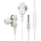 D12 1.2m Wired In Ear 3.5mm Interface Stereo Wire-Controlled HIFI Earphones Dual-motion Loop Running Game Music Headset With Packaging(White) - 1