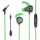G1 1.2m Wired In Ear 3.5mm Interface Stereo Earphones Video Game Mobile Game Headset With Mic, Deluxe Version Packaging (Green) - 1