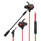 G5 1.2m Wired In Ear 3.5mm Interface Stereo Wire-Controlled HIFI Earphones Video Game Mobile Game Headset With Mic (Black Red) - 1