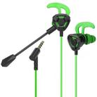 G9 1.2m Wired In Ear 3.5mm Interface Stereo Wire-Controlled HIFI Earphones Video Game Mobile Game Headset With Mic (Green) - 1