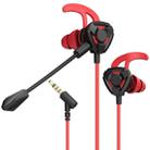 G9 1.2m Wired In Ear 3.5mm Interface Stereo Wire-Controlled HIFI Earphones Video Game Mobile Game Headset With Mic (Red) - 1