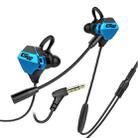 G10 1.2m Wired In Ear 3.5mm Interface Stereo Wire-Controlled HIFI Earphones Video Game Mobile Game Headset With Mic Deluxe Edition (Black Blue) - 1