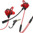 G10 1.2m Wired In Ear 3.5mm Interface Stereo Wire-Controlled HIFI Earphones Video Game Mobile Game Headset With Mic Deluxe Edition (Red) - 1