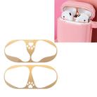 For AirPods Pro 3 Dustproof Inner Cover Frame Metal Sticker (Gold) - 1