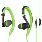 Mucro MB-232 Running In-Ear Sport Earhook Wired Stereo Headphones for Jogging Gym(Green) - 1