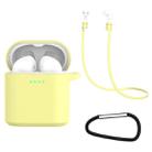 For Huawei Honor FlyPods / FlyPods Pro / FreeBuds2 / FreeBuds 3 in 1 Earphone Silicone Protective Case + Anti-lost Rope + Hook Set(Light Yellow) - 1