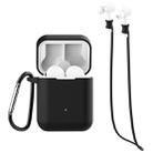 For Xiaomi Air 3 in 1 Earphone Silicone Protective Case + Anti-lost Rope + Hook Set(Black) - 1