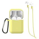 For Xiaomi Air 3 in 1 Earphone Silicone Protective Case + Anti-lost Rope + Hook Set(Light Yellow) - 1