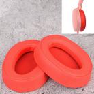 2 PCS For Sony MDR-100ABN / WH-H900N Earphone Cushion Cover Earmuffs Replacement Earpads with Mesh(Red) - 1