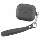 MOMAX FT9E PC + Leather Cloth Texture Earphone Protective Case with Lanyard for AirPods 3(Dark Gray) - 1