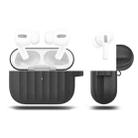 For AirPods Pro Silicone Wireless Earphone Protective Case Storage Box(Black) - 1