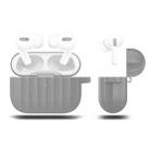 For AirPods Pro Silicone Wireless Earphone Protective Case Storage Box(Grey) - 1