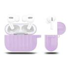 For AirPods Pro Silicone Wireless Earphone Protective Case Storage Box(Purple) - 1