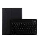 1130B Detachable Bluetooth 3.0 ABS Brushed Texture Keyboard + Lambskin Texture Leather Tablet Case for iPad Pro 11 inch (2018), with Three-gear Adjustment / Magnetic / Sleep Function(Black) - 1