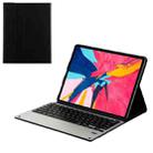 1198B Detachable Bluetooth 3.0 Aluminum Alloy Keyboard + Lambskin Texture Leather Tablet Case for iPad Pro 12.9 inch (2018), with Magnetic Charging / Sleep Function (Black) - 1