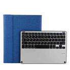 3018 Detachable Bluetooth 3.0 Aluminum Alloy Keyboard + Imitation Cloth Texture Leather Tablet Case for iPad Air / Air 2 / iPad Pro 9.7 inch, with Sleep / Water Repellent Function(Blue) - 1