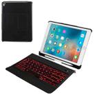 T-201D Detachable Bluetooth 3.0 Ultra-thin Keyboard + Lambskin Texture Leather Tablet Case for iPad Air / Air 2 / iPad Pro 9.7 inch, Support Multi-angle Adjustment / Backlight (Black) - 1