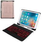 T-201D Detachable Bluetooth 3.0 Ultra-thin Keyboard + Lambskin Texture Leather Tablet Case for iPad Air / Air 2 / iPad Pro 9.7 inch, Support Multi-angle Adjustment / Backlight (Pink) - 1