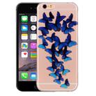 For iPhone 6 & 6s Cute Blue Butterflies Pattern IMD Workmanship Soft TPU Protective Case - 1
