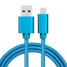 1m 3A Woven Style Metal Head 8 Pin to USB Data / Charger Cable(Blue) - 1