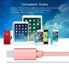 1m 3A Woven Style Metal Head 8 Pin to USB Data / Charger Cable(Rose Gold) - 8