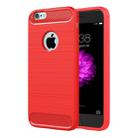 For iPhone 6 & 6s Brushed Texture Fiber TPU Rugged Armor Protective Case(Red) - 1