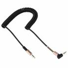 3.5mm Jack Male to Male Plug Stereo Audio AUX Retractable Coiled Cable with Metal Spring for iPhone, iPad, Samsung, MP3, MP4, Sound Card, TV, Radio-recorder, etc.Coiled Cable Stretches to 1.6m(Black) - 1