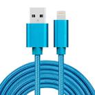 3m 3A Woven Style Metal Head 8 Pin to USB Data / Charger Cable(Blue) - 1