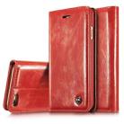 CaseMe-003 for iPhone 6 & 6s PU + PC Business Style Crazy Horse Texture Horizontal Flip Leather Case with Holder & Card Slots & Wallet (Red) - 1