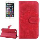 For iPhone 6 & 6s Embroidery Flower Pattern Horizontal Flip Leather Case with Holder & Card Slots & Wallet & Photo Frame(Red) - 1