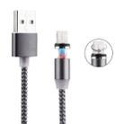 360 Degree Rotation 8 Pin to USB 2.0 Weave Style Magnetic Charging Cable with LED Indicator, Cable Length: 1m(Grey) - 2