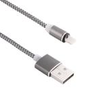 360 Degree Rotation 8 Pin to USB 2.0 Weave Style Magnetic Charging Cable with LED Indicator, Cable Length: 1m(Grey) - 4