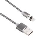 360 Degree Rotation 8 Pin to USB 2.0 Weave Style Magnetic Charging Cable with LED Indicator, Cable Length: 1m(Grey) - 5
