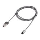 360 Degree Rotation 8 Pin to USB 2.0 Weave Style Magnetic Charging Cable with LED Indicator, Cable Length: 1m(Grey) - 6