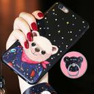 AIQAA for iPhone 6 & 6s Cartoon Lucky Bear Pattern Soft TPU Protective Back Case Cover with Ring Holder (Black) - 1