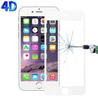 For iPhone 6 & 6s 0.26mm 9H Surface Hardness 4D Curverd Arc Explosion-proof HD Silk-screen Tempered Glass Full Screen Film (White) - 1