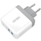 Vinsic 24W 5V 4.8A Output Portable Dual Smart USB Ports Adapter Wall Charger Smart Identification Travel Adapter, For iPhone, Galaxy, Huawei, Xiaomi, LG, HTC and Other Smart Phones, EU Plug - 3