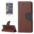 GOOSPERY FANCY DIARY for iPhone 6 & 6s Cross Texture Horizontal Flip Leather Case with Card Slots & Wallet & Holder(Brown) - 1