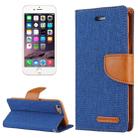 GOOSPERY CANVAS DIARY for iPhone 6 & 6s Canvas Texture Horizontal Flip Leather Case with Card Slots & Wallet & Holder(Dark Blue) - 1