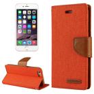 GOOSPERY CANVAS DIARY for iPhone 6 & 6s Canvas Texture Horizontal Flip Leather Case with Card Slots & Wallet & Holder(Orange) - 1