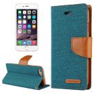 GOOSPERY CANVAS DIARY for iPhone 6 & 6s Canvas Texture Horizontal Flip Leather Case with Card Slots & Wallet & Holder(Green) - 1