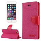 GOOSPERY CANVAS DIARY for iPhone 6 & 6s Canvas Texture Horizontal Flip Leather Case with Card Slots & Wallet & Holder(Magenta) - 1