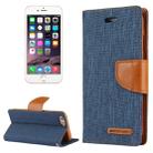 GOOSPERY CANVAS DIARY for iPhone 6 & 6s Canvas Texture Horizontal Flip Leather Case with Card Slots & Wallet & Holder(Navy Blue) - 1