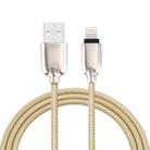 1m Woven 108 Copper Cores 8 Pin to USB Data Sync Charging Cable for iPhone, iPad(Gold) - 1