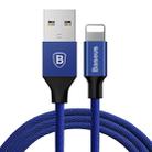 Baseus 1.8m 2A Yiven Cable Woven Style Metal Head 8 Pin to USB Data Sync Charging Cable for iPhone & iPad & iPod(Dark Blue) - 1