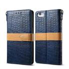 Splicing Color Crocodile Texture PU Horizontal Flip Leather Case for iPhone 6 / 6s, with Wallet & Holder & Card Slots & Lanyard (Blue) - 1