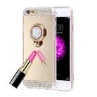 For iPhone 6 & 6s Diamond Encrusted Electroplating Mirror Protective Cover Case with Hidden Ring Holder(Gold) - 1